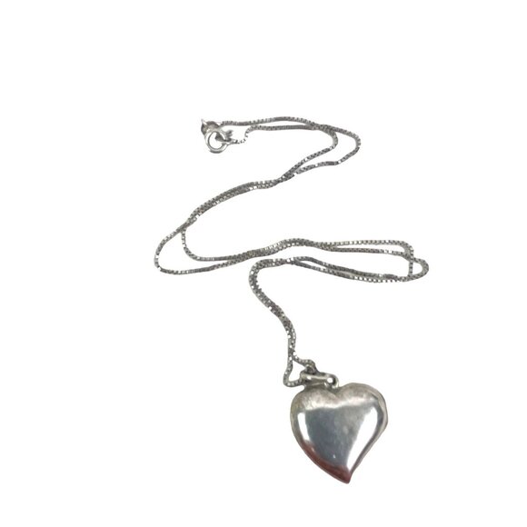 Vintage Silver Heart Marcasite Locket Necklace With Intricate Design - Picture 5 of 9